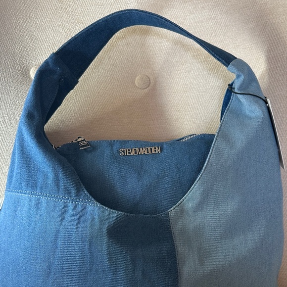 Steve Madden Denim and Black Hobo Bag With small Crossbody bag inside - Picture 7 of 12